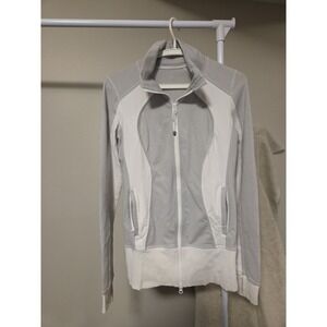 Lululemon Nice Asana Jacket Women's Size 6 Grey And White
